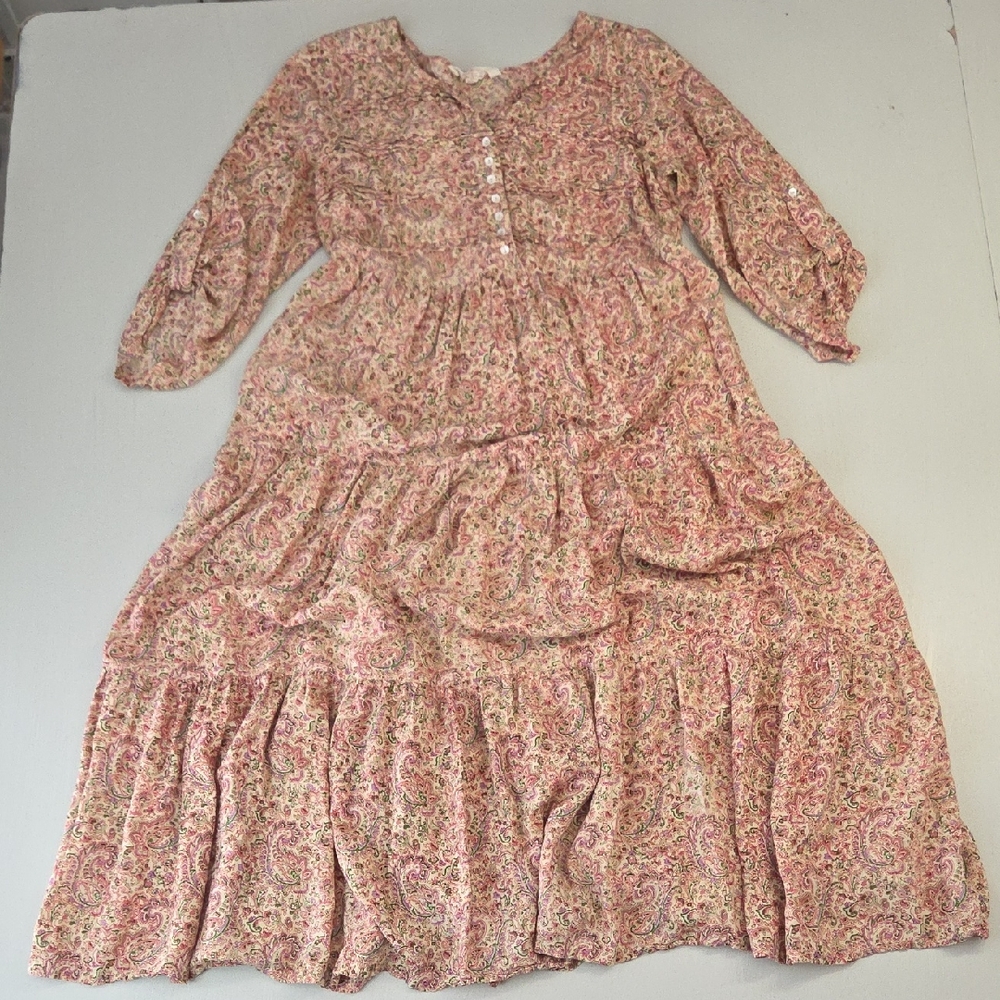 April Cornell For Modern Prairie Floral Paisley Midi Dress